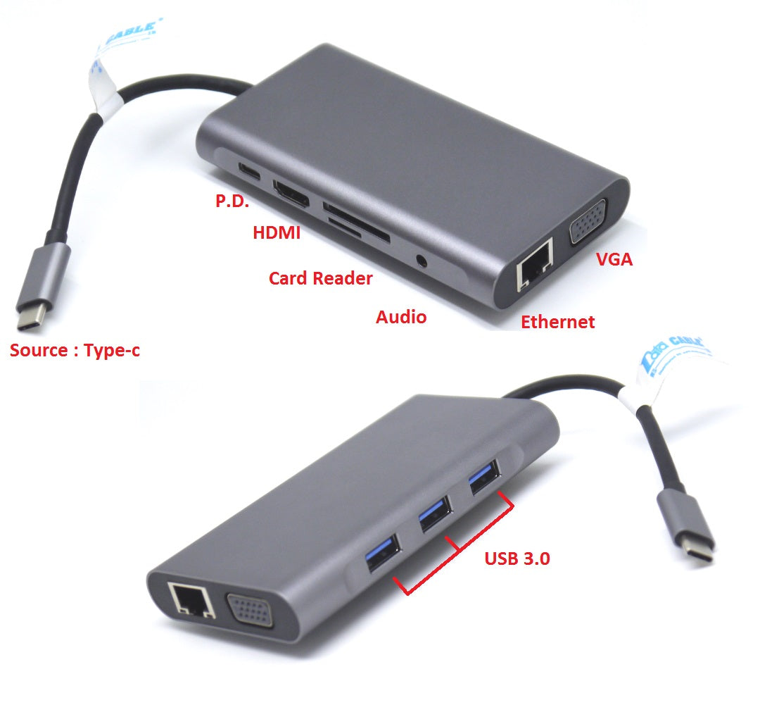 10-in-1 Multi Port Hub/Adapter FOR WINDOWS AND MACBOOK