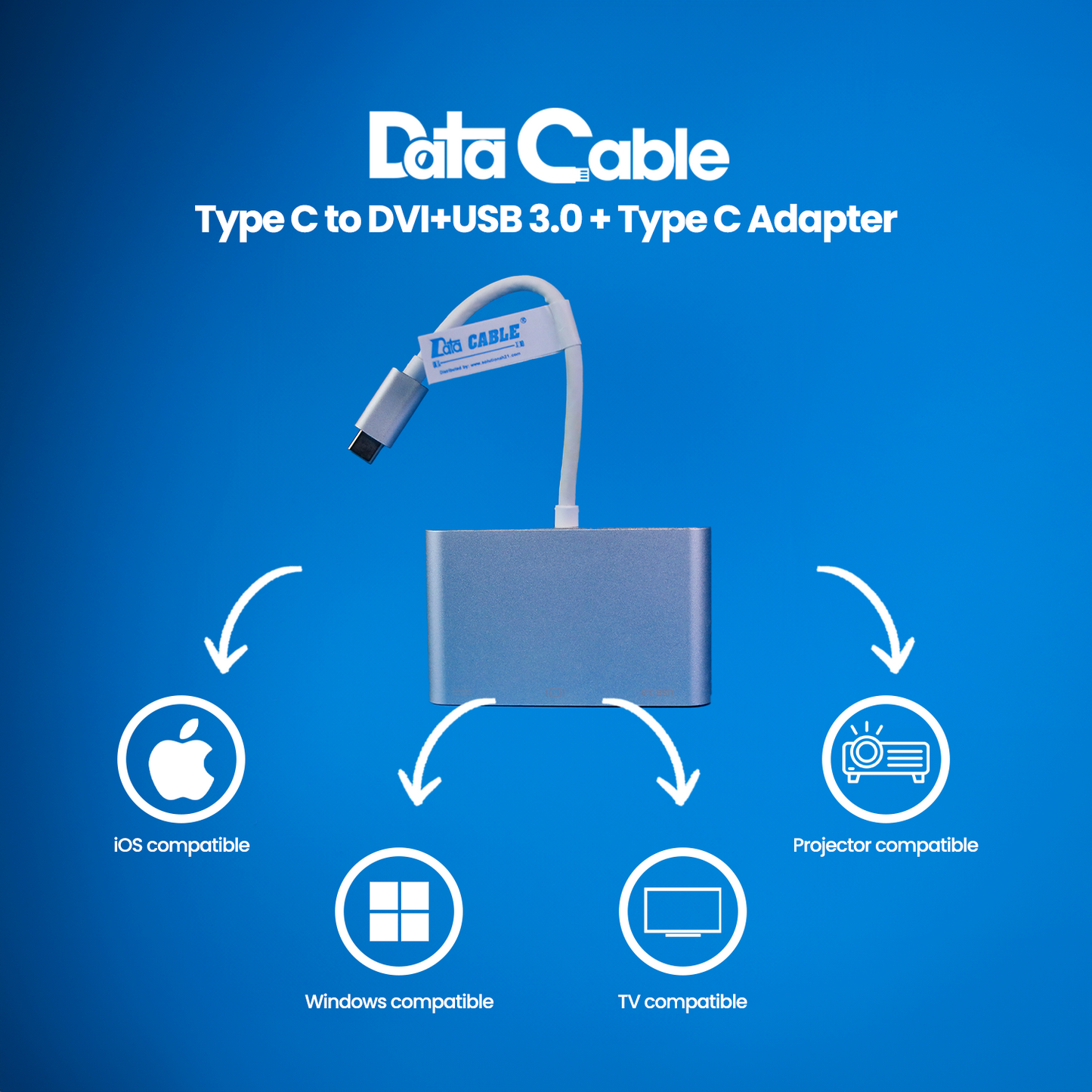 Type C to DVI(F) + USB 3.0 + Charging Port