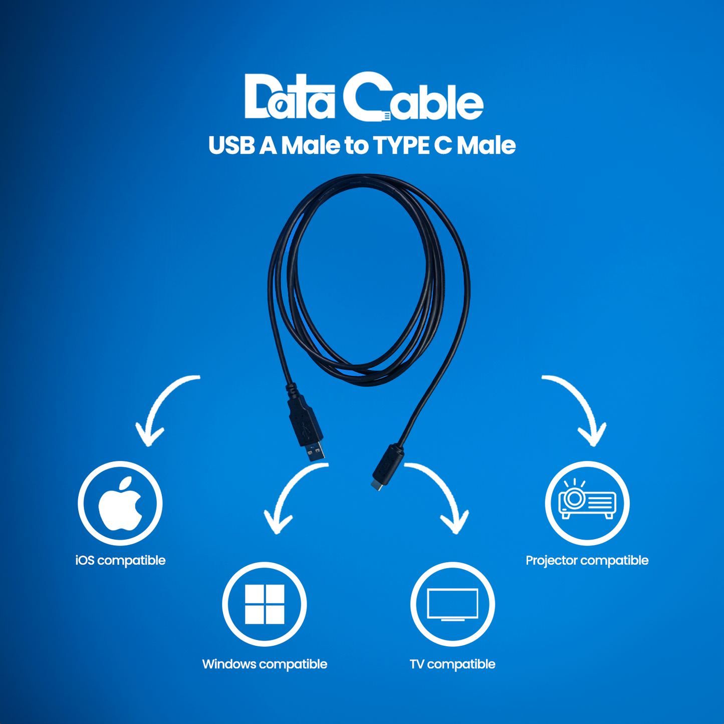 USB A MALE TO TYPE C MALE