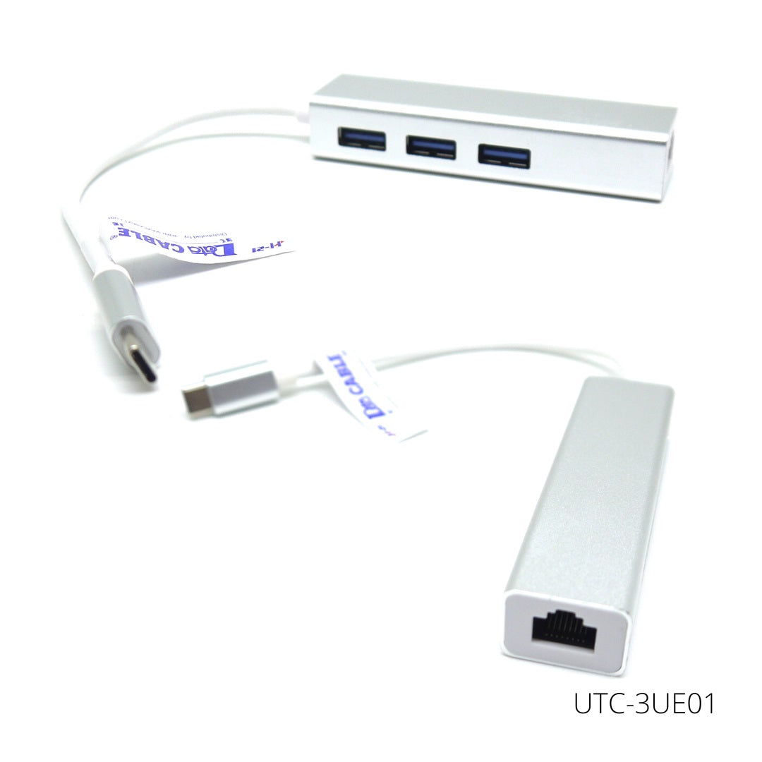 Type C to 3X USB 3.0 + Gigabit Adapter