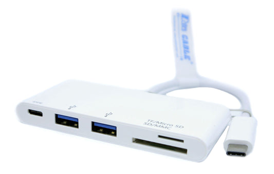 Type C to USB 3.0+SD/MMC/Micro+Type C Charging Port
