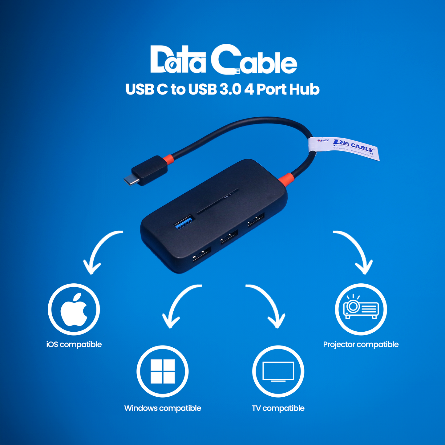 USB C to USB 3.0 4 port Hub